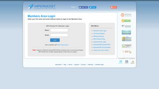 
                            7. Member Login - Welcome MP3 Rocket Members