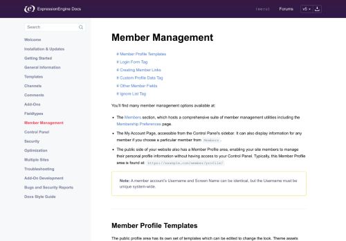 
                            7. Member Management — ExpressionEngine 5.1.3 Documentation