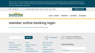 
                            11. member online banking login - SouthPoint Financial Credit Union
