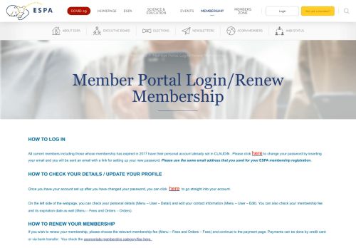 
                            10. Member Portal Login/Renew Membership | European Society for ...