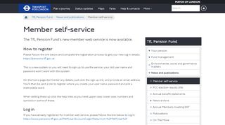 
                            4. Member self-service - Transport for London - TfL