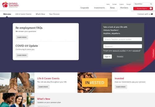 
                            3. Member Sign-in - Ontario Teachers' Pension Plan