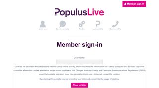 
                            2. Member sign-in - PopulusLive