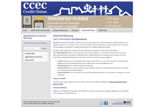 
                            3. MemberDirect Internet Banking - CCEC Credit Union