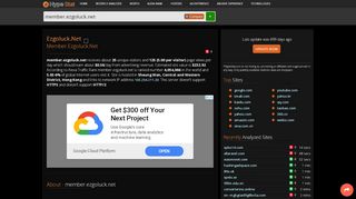 
                            2. Member.ezgoluck.net traffic statistics, rank, page speed - HypeStat