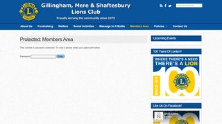 
                            8. Members Area | Gillingham, Mere & Shaftesbury Lions Club