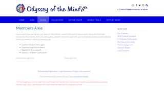 
                            12. Members Area – Odyssey of the Mind