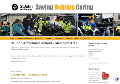 
                            5. Members Area - St John Ambulance Ireland