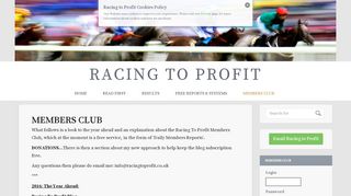 
                            13. MEMBERS CLUB | Racing to Profit