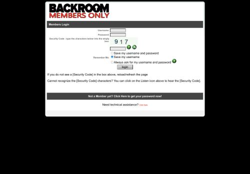 
                            1. Members Login - Backroom Casting Couch