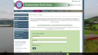
                            12. Members Login | Cushendall Golf Club :: Ballymena