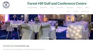 
                            10. Members Login - Forest Hill Golf and Conference Centre