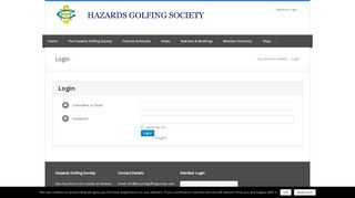
                            5. Members Login - Login – Hazards Golfing Society