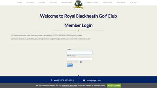 
                            8. Members Login - Royal Blackheath Golf Club