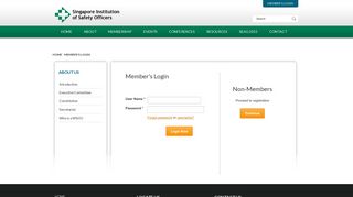 
                            13. MEMBER'S LOGIN - Singapore Institution of Safety Officers