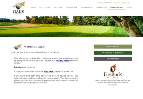
                            4. Members Login - The Oaks Golf Club