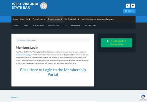 
                            10. Members Login | The West Virginia State Bar