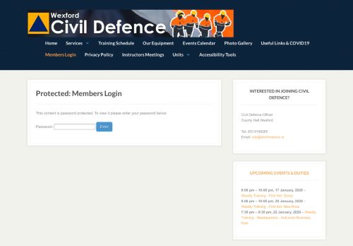 
                            7. Members Login | Wexford Civil Defence