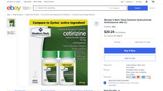 
                            13. Member's Mark 10mg Cetirizine Hydrochloride ...