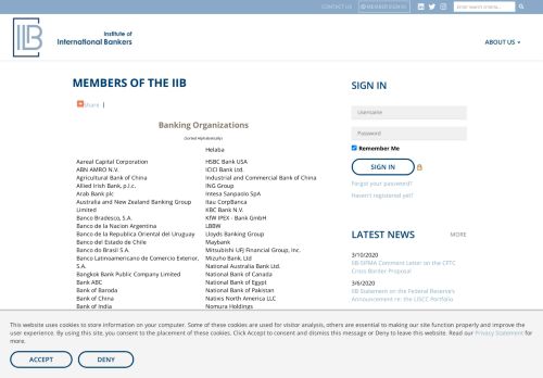 
                            7. Members of the IIB - Institute of International Bankers