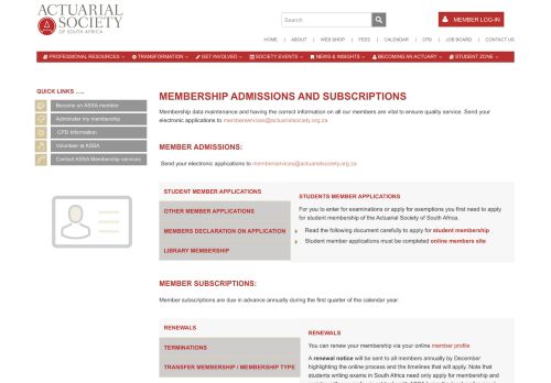 
                            8. Membership Admissions - The Actuarial Society of South Africa