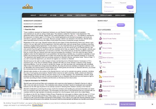 
                            12. Membership Agreement - Stardoll | English