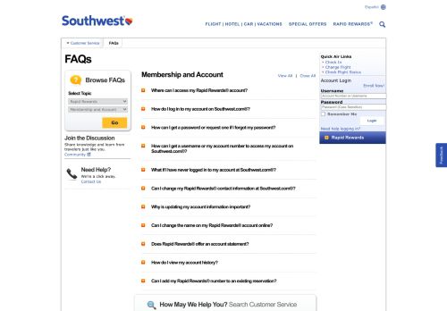 
                            12. Membership and Account - Southwest Airlines