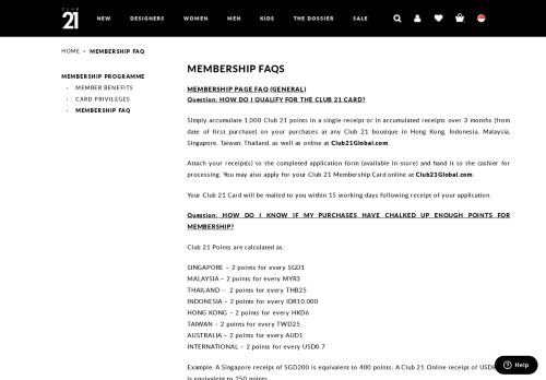 
                            3. Membership FAQ - Club 21