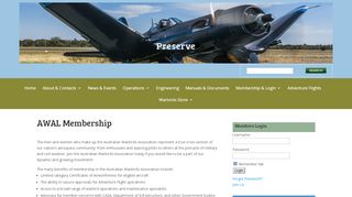 
                            11. Membership & Login - Australian Warbirds Association Ltd.