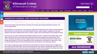 
                            12. Membership Renewal Shop Discount Vouchers | Kilmacud Crokes