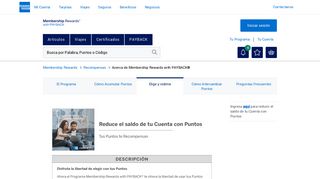 
                            6. Membership Rewards® Intercambio de puntos