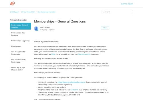
                            11. Memberships - General Questions – 24GO Support