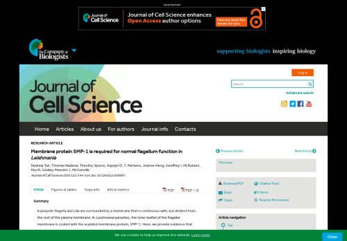 
                            9. Membrane protein SMP-1 is required for normal flagellum function in ...