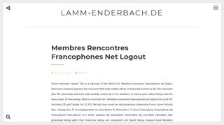 
                            11. Membres Rencontres Francophones Net Logout – lamm-enderbach.de