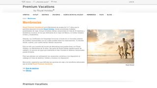 
                            10. Membresías - Royal Holiday Premium Vacations