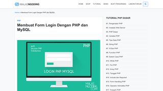 
                            1. Membuat Form Login Dengan PHP dan MySQL - Malas Ngoding