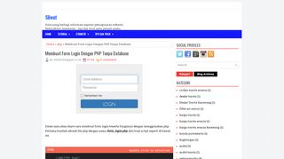 
                            1. Membuat Form Login Dengan PHP Tanpa Database ~ Sliwat
