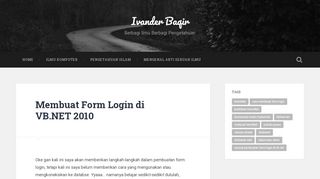 
                            1. Membuat Form Login di VB.NET 2010 – Ivander Baqir