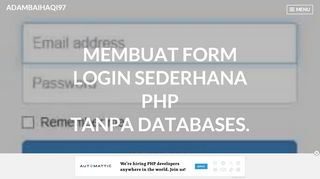 
                            6. Membuat Form Login Sederhana PHP tanpa Databases ...