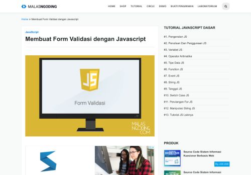 
                            7. Membuat Form Validasi dengan Javascript - Malas Ngoding