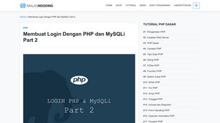 
                            3. Membuat Login Dengan PHP dan MySQLi Part 2 - Malas Ngoding