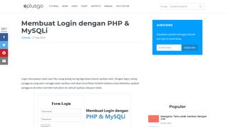 
                            5. Membuat Login dengan PHP & MySQLi - ePlusGo