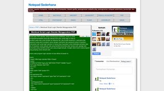 
                            8. Membuat Script Login Standar Menggunakan PHP