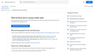 
                            6. Memeriksa akun yang sudah ada - Bantuan Akun Google