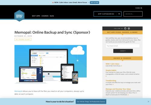 
                            13. Memopal: Online Backup and Sync (Sponsor) – The Sweet Setup