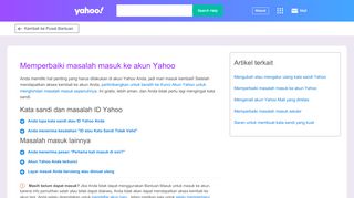 
                            1. Memperbaiki masalah masuk ke akun Yahoo | Yahoo Bantuan ...