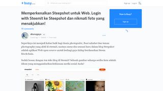 
                            9. Memperkenalkan Steepshot untuk Web. Login with Steemit ... - Busy.org