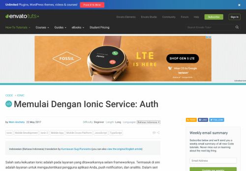 
                            5. Memulai Dengan Ionic Service: Auth - Code Tuts - Envato Tuts+