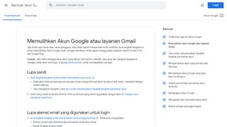 
                            3. Memulihkan Akun Google atau layanan Gmail - Bantuan Akun Google