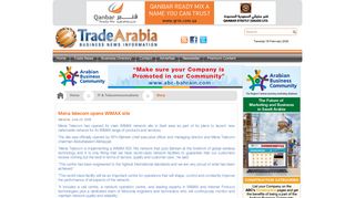 
                            5. Mena telecom opens WiMAX site - Trade Arabia